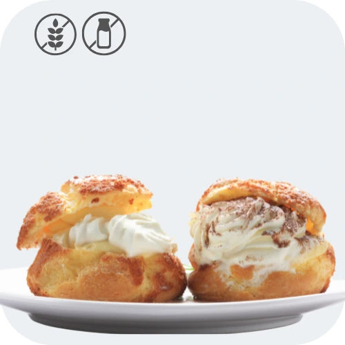 Choux vanille et chouquettes sans gluten de sansgluglu, box de pâtisserie sans gluten avec craquelin et vanille bourbon