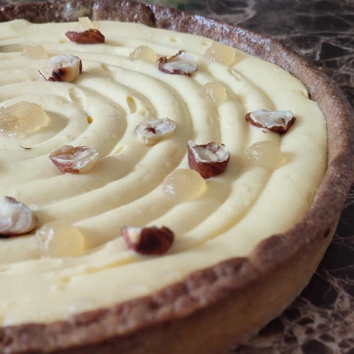 Crémeux au citron acidulé de la tarte sans gluten de sansgluglu, box de pâtisserie sans gluten.