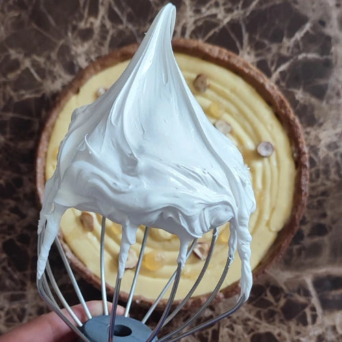 Meringue de la tarte sans gluten de sansgluglu, box de pâtisserie sans gluten.